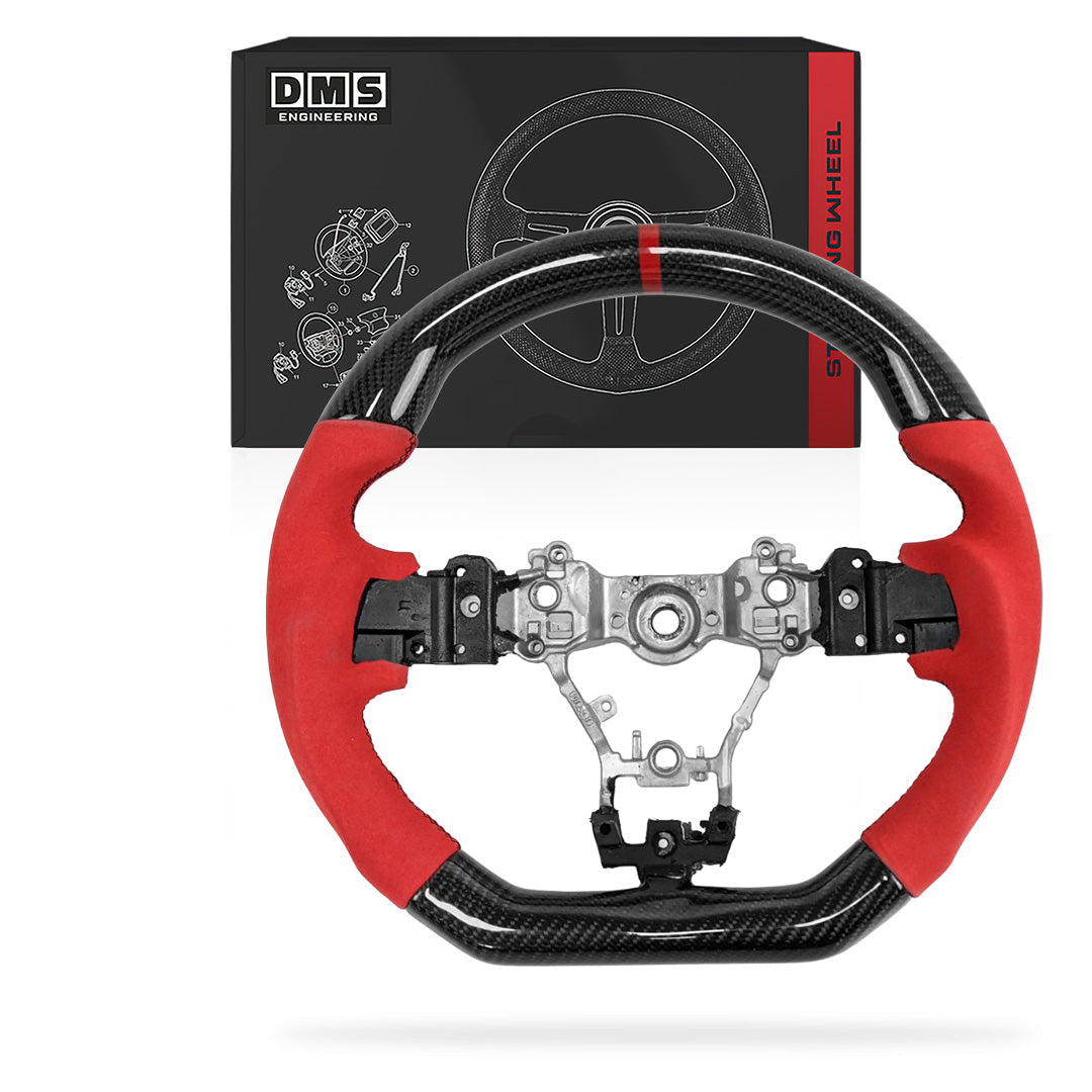 Subaru WRX VA (2015 - 2021) Carbon Fiber Red Alcantara Red Stitching Steering Wheel