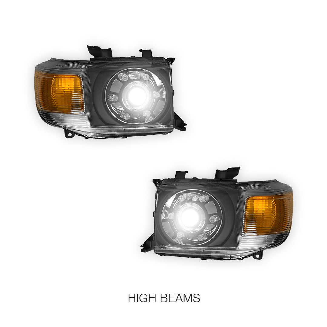 Toyota LandCruiser VDJ 76 / 78 / 79 Series (2007 - 2021) Clear LED Headlights LH + RH