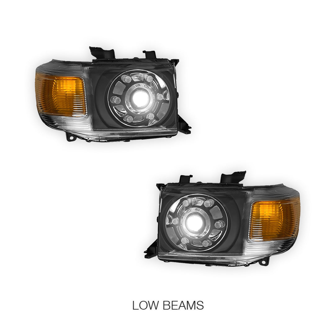 Toyota LandCruiser VDJ 76 / 78 / 79 Series (2007 - 2021) Clear LED Headlights LH + RH