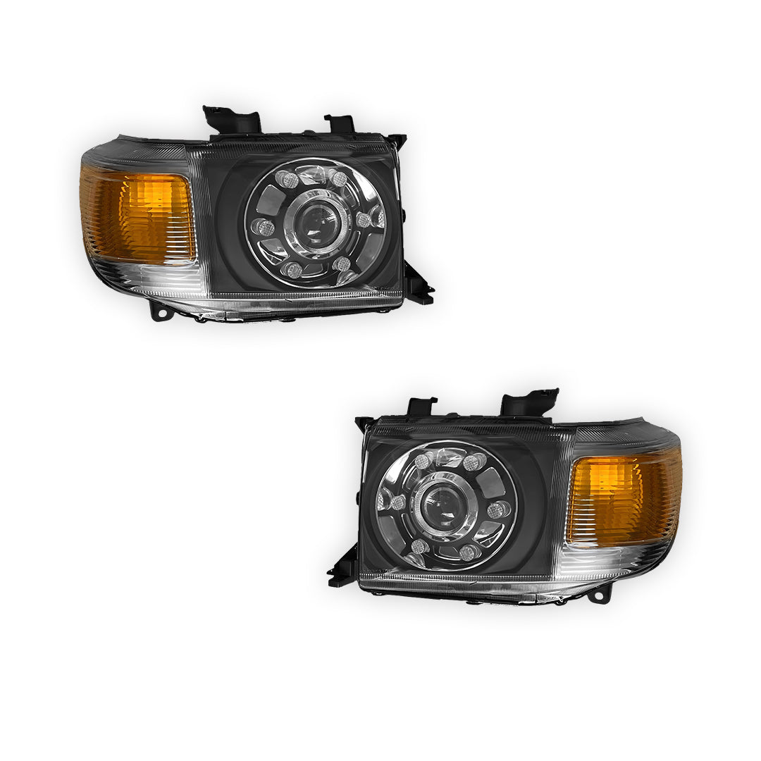 Toyota LandCruiser VDJ 76 / 78 / 79 Series (2007 - 2021) Clear LED Headlights LH + RH
