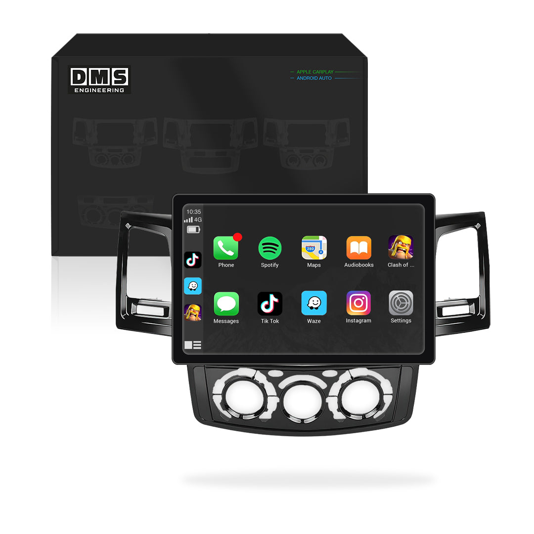 Toyota Hilux N70 (2005 - 2015) 9" 13.3" Wireless Android 16 Head Unit for Apple CarPlay / Android Auto Digital AC Panel
