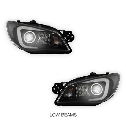 Subaru Impreza GD (2005 - 2007) Halogen Model LED DRL Projector Headlights LH + RH