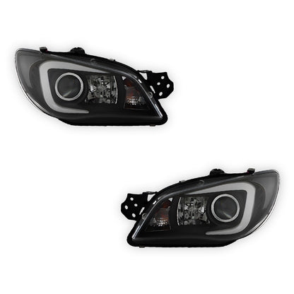 Subaru Impreza GD (2005 - 2007) Halogen Model LED DRL Projector Headlights LH + RH