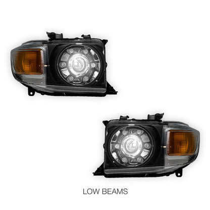 Toyota LandCruiser 70 / 73 / 75 / 76 / 78 / 79 Series (2007- 2022) LED DRL Dual Beam Projector Headlights LH + RH