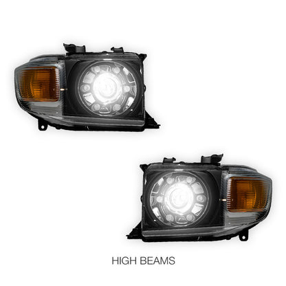 Toyota LandCruiser 70 / 73 / 75 / 76 / 78 / 79 Series (2007- 2022) LED DRL Dual Beam Projector Headlights LH + RH