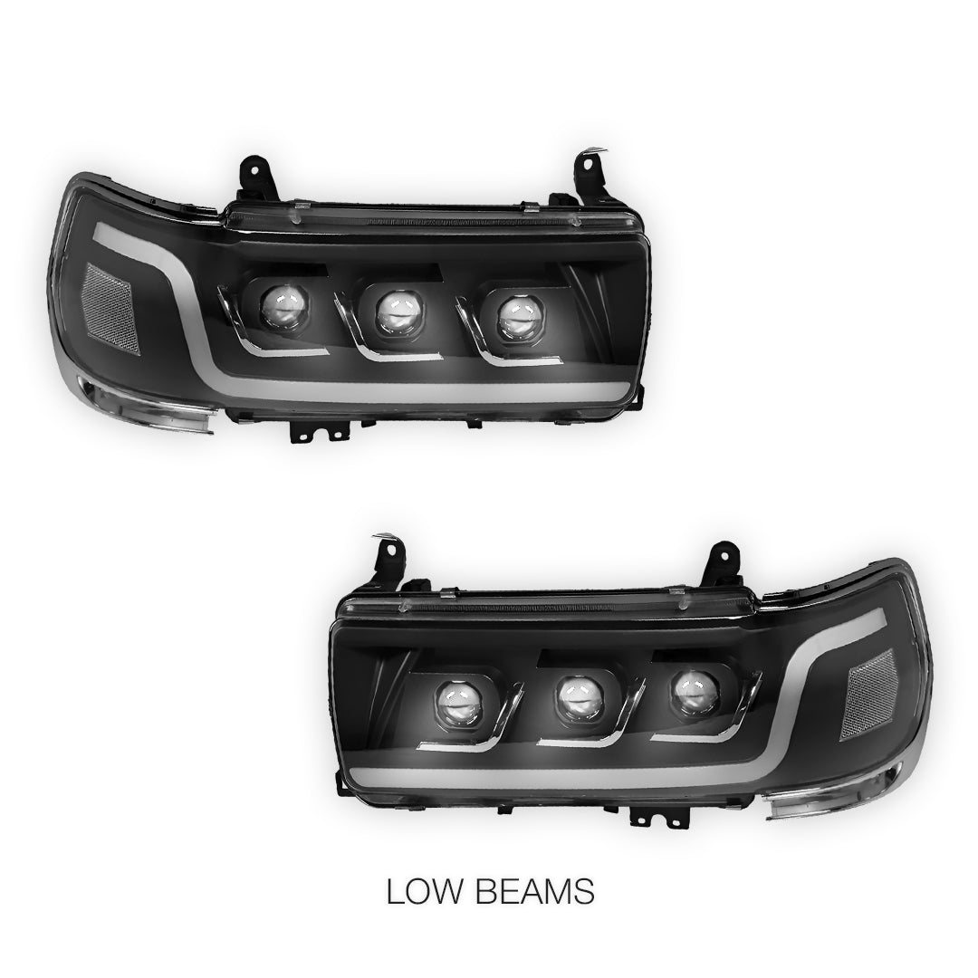 Toyota LandCruiser 80 Series (1990- 1997) LED DRL Projector Headlights LH + RH