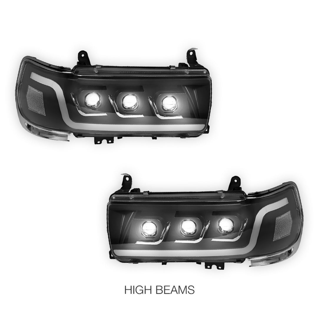 Toyota LandCruiser 80 Series (1990- 1997) LED DRL Projector Headlights LH + RH