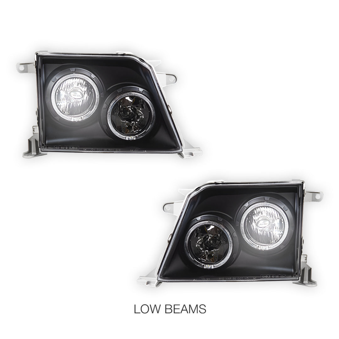 Toyota LandCruiser Prado 90 Series (1997 - 2002) Angel-Eyes DRL Projector Headlights LH + RH