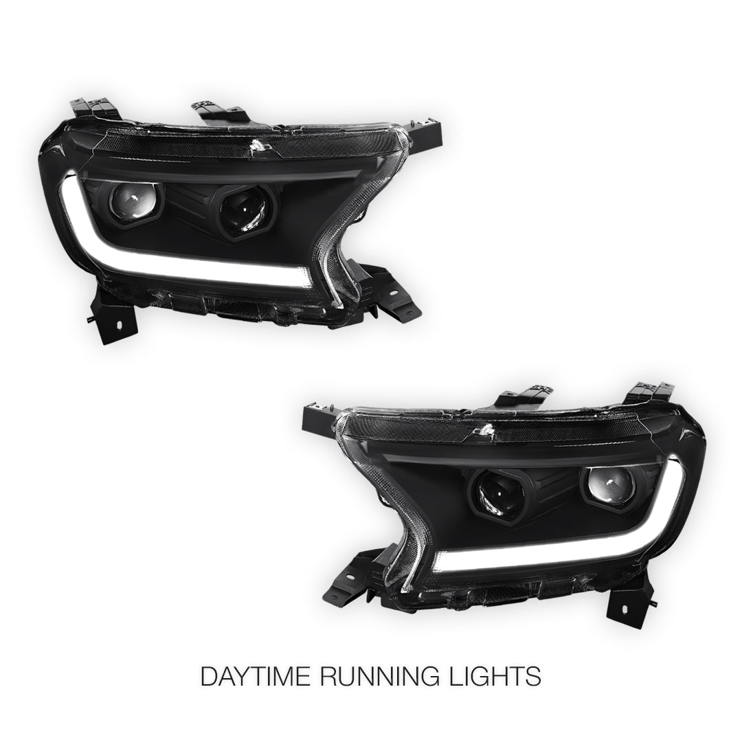 Ford Ranger (2019 - 2022) Sequential Signal Start-Up LED DRL Projector Headlights LH + RH