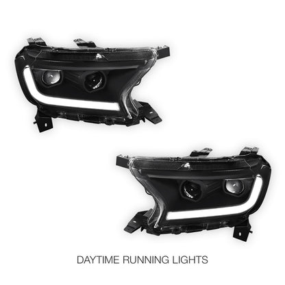 Ford Ranger (2019 - 2022) Sequential Signal Start-Up LED DRL Projector Headlights LH + RH