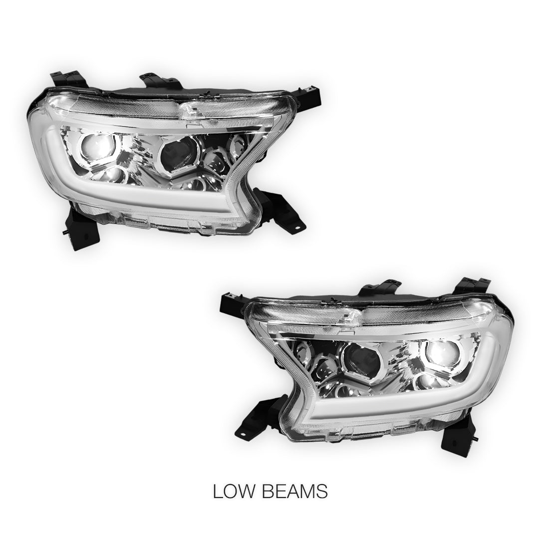 Ford Ranger (2019 - 2022) Sequential Signal Start-Up LED DRL Projector Headlights LH + RH