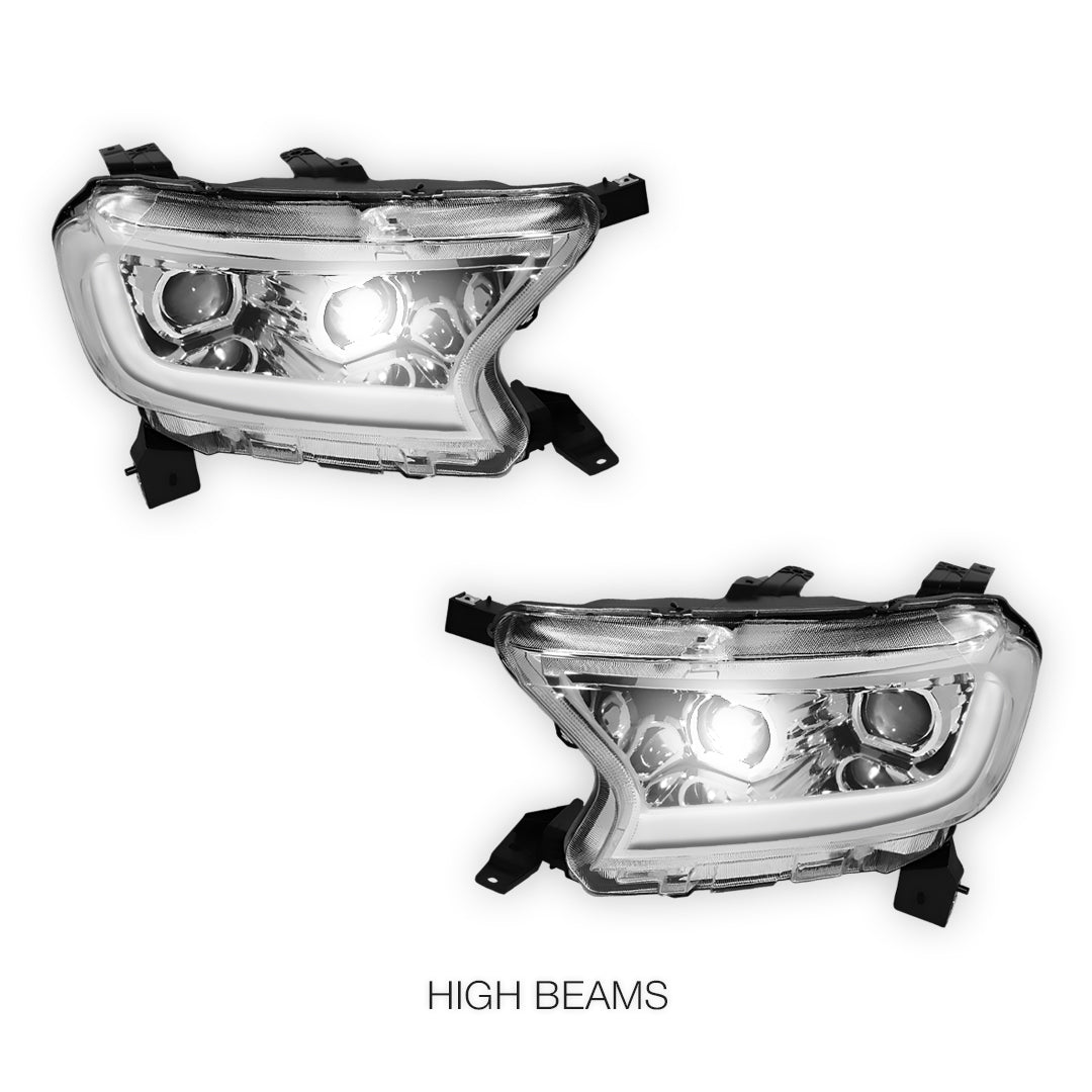 Ford Ranger (2019 - 2022) Sequential Signal Start-Up LED DRL Projector Headlights LH + RH
