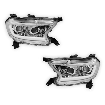 Ford Ranger (2019 - 2022) Sequential Signal Start-Up LED DRL Projector Headlights LH + RH
