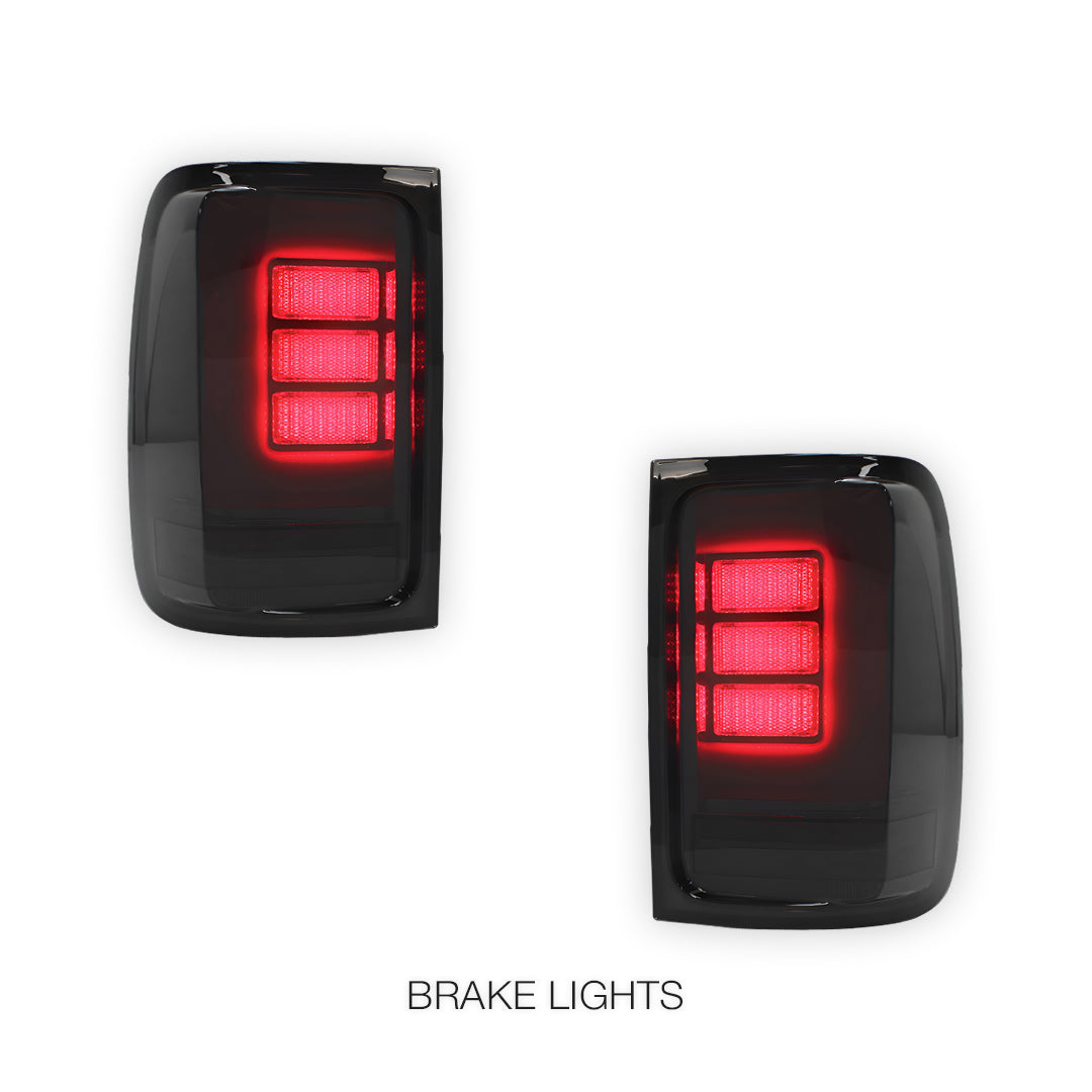 Volkswagen Amarok 2H (2011 - 2021) Smoked Black Sequential 3D LED Stripe Bar Tail Lights LH + RH