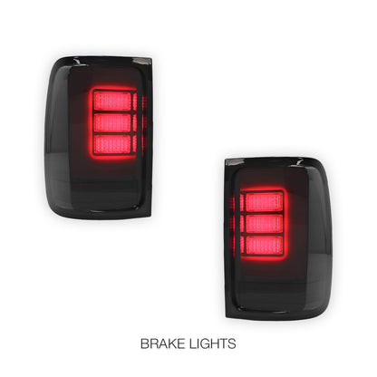Volkswagen Amarok 2H (2011 - 2021) Smoked Black Sequential 3D LED Stripe Bar Tail Lights LH + RH