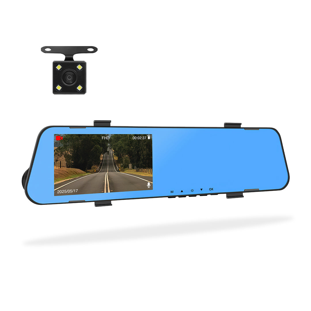 Universal 4.5" Rearview Mirror Dashboard Camera