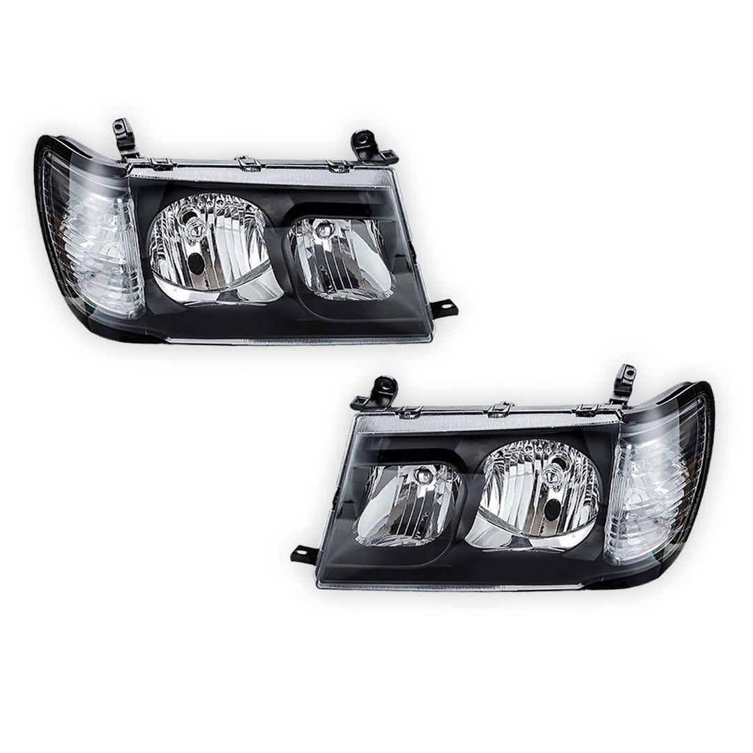 Toyota LandCruiser 100 & 105 Series Altezza (1998 - 2007) BLACK Series Headlights LH + RH
