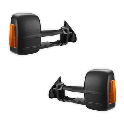 Nissan Navara D23 NP300 (2015 - 2025) Black Extendable Towing Side Mirrors