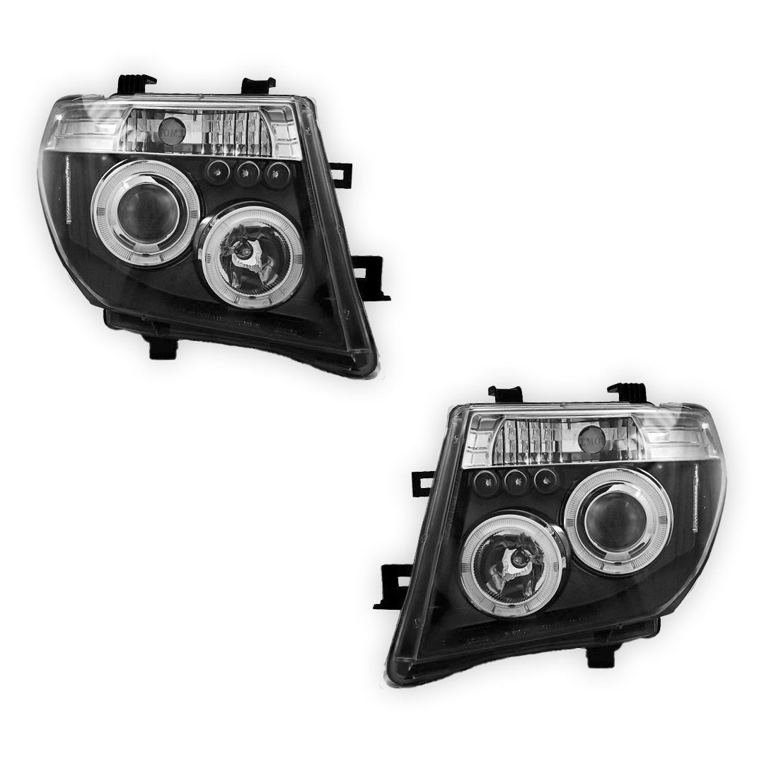 Nissan Navara D40 (2005 - 2010) Halo Angel Eyes Headlights LH + RH
