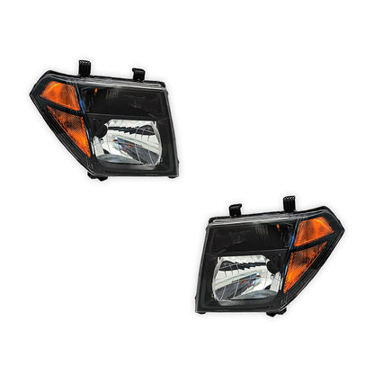 Nissan Navara D40 Thai Built (2008 - 2014) Black OEM Style Headlights LH + RH