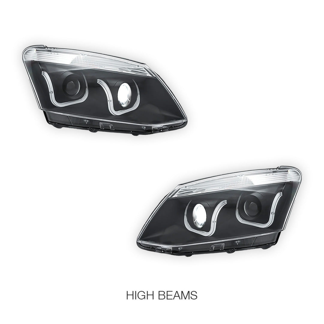 Isuzu D-MAX (2012 - 2016) Black Eagle U-Shape Halo Angel Eyes Headlights LH + RH