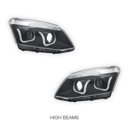 Isuzu D-MAX (2012 - 2016) Black Eagle U-Shape Halo Angel Eyes Headlights LH + RH