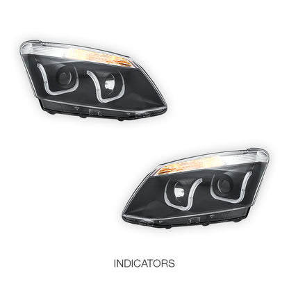 Isuzu D-MAX (2012 - 2016) Black Eagle U-Shape Halo Angel Eyes Headlights LH + RH