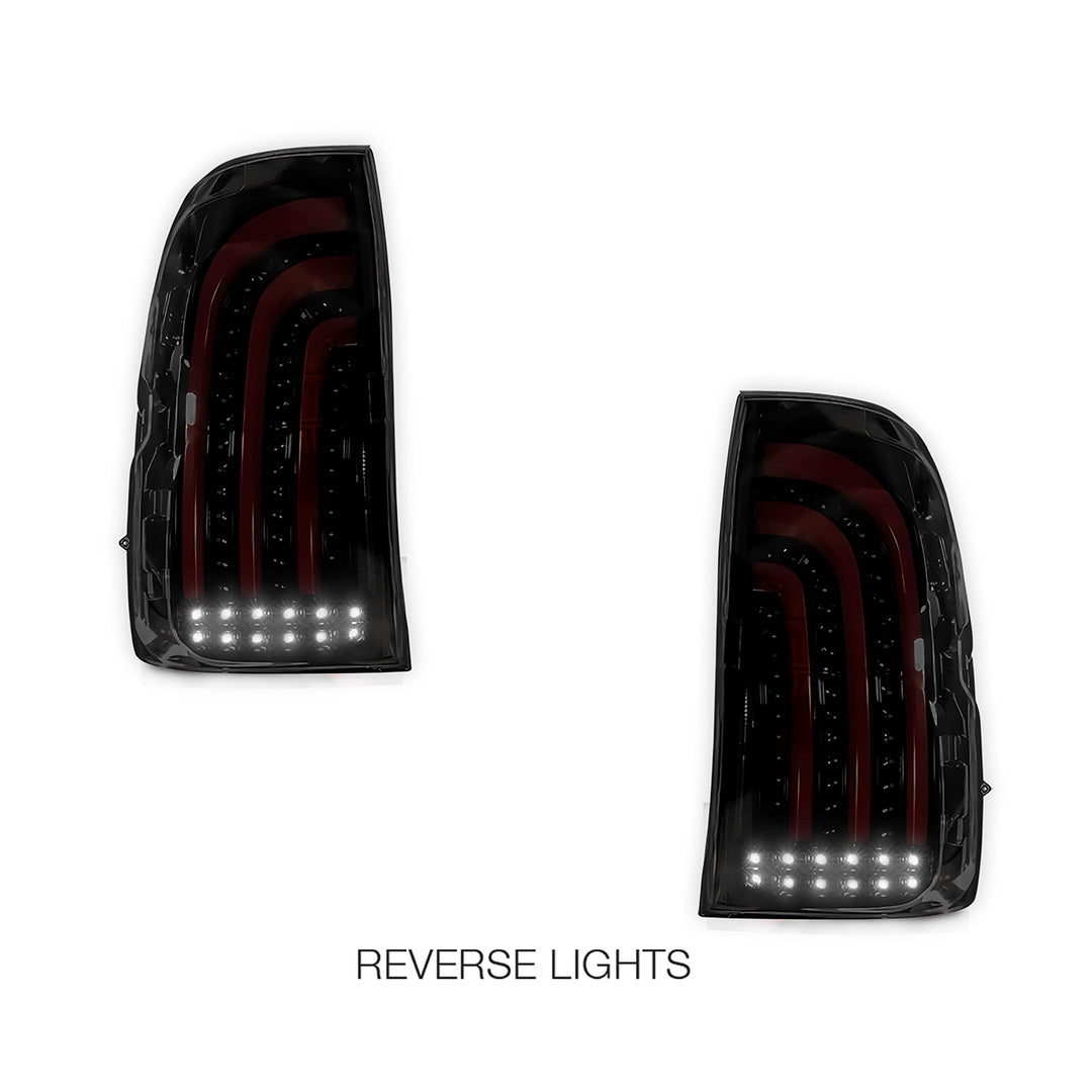Toyota Hilux N80 / Revo Rocco (2015 - 2024) Sequential Smoked 3D Stripe Bar Full LED Tail Lights LH + RH