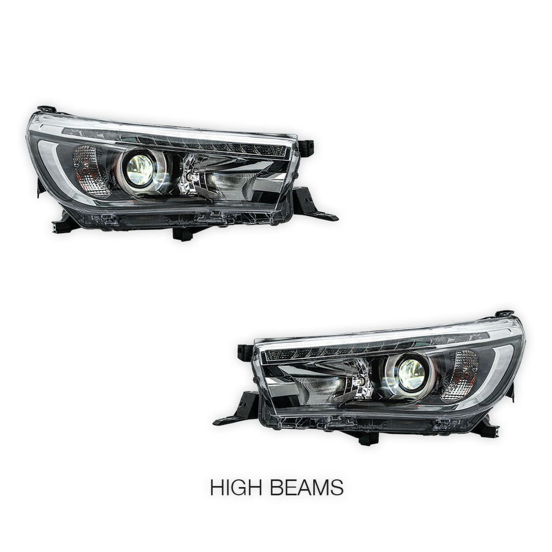 Toyota Hilux N80 (2015 - 2020) Sequential Projector OEM Style Headlights LH + RH