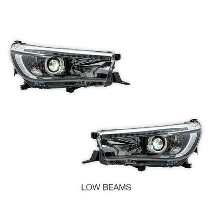 Toyota Hilux N80 (2015 - 2020) Sequential Projector OEM Style Headlights LH + RH