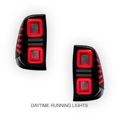Toyota Hilux N80 (2015 - 2024) Sequential Smoked Block-Style LED Tail Lights LH + RH