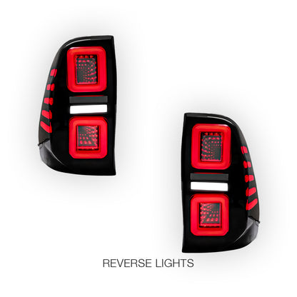 Toyota Hilux N80 (2015 - 2024) Sequential Smoked Block-Style LED Tail Lights LH + RH