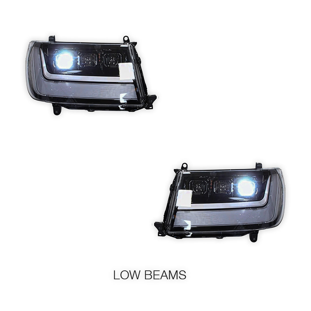 Toyota LandCruiser 100 Series (2005 - 2007) Sequential Full LED DRL Projector Headlights LH + RH