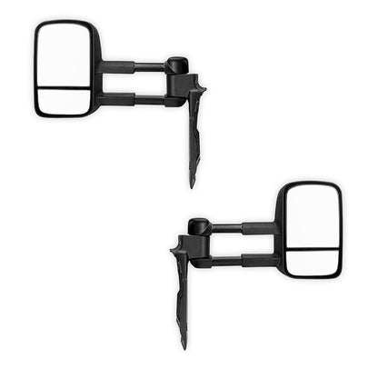 Toyota LandCruiser 70 / 75 / 78 / 79 Series (1984 - 2019) Black Extendable Towing Side Mirrors