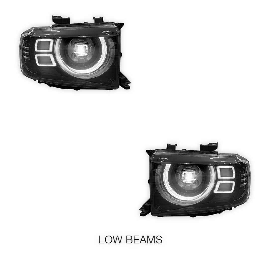 Toyota LandCruiser VDJ76 / 78 / 79 Series (2007 - 2024) Smoked LED Headlights LH + RH