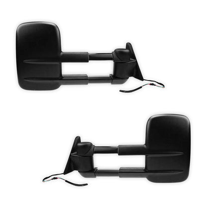 Toyota LandCruiser 80 Series (1990 - 1998) Black Extendable Towing Side Mirrors