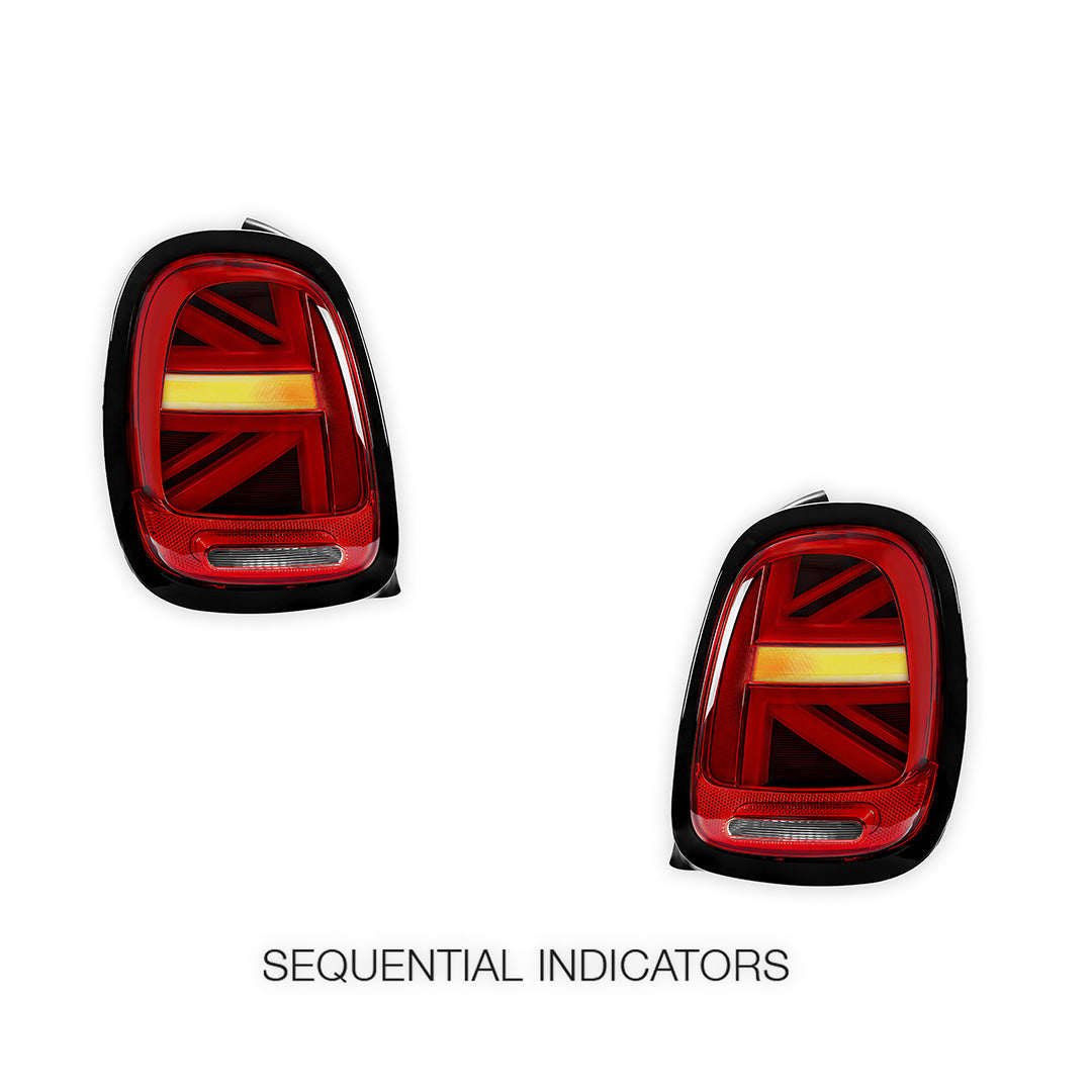 Mini Cooper F55 / F56 / F57 (2014 - 2018) Sequential Red Black LED Tail Lights LH + RH