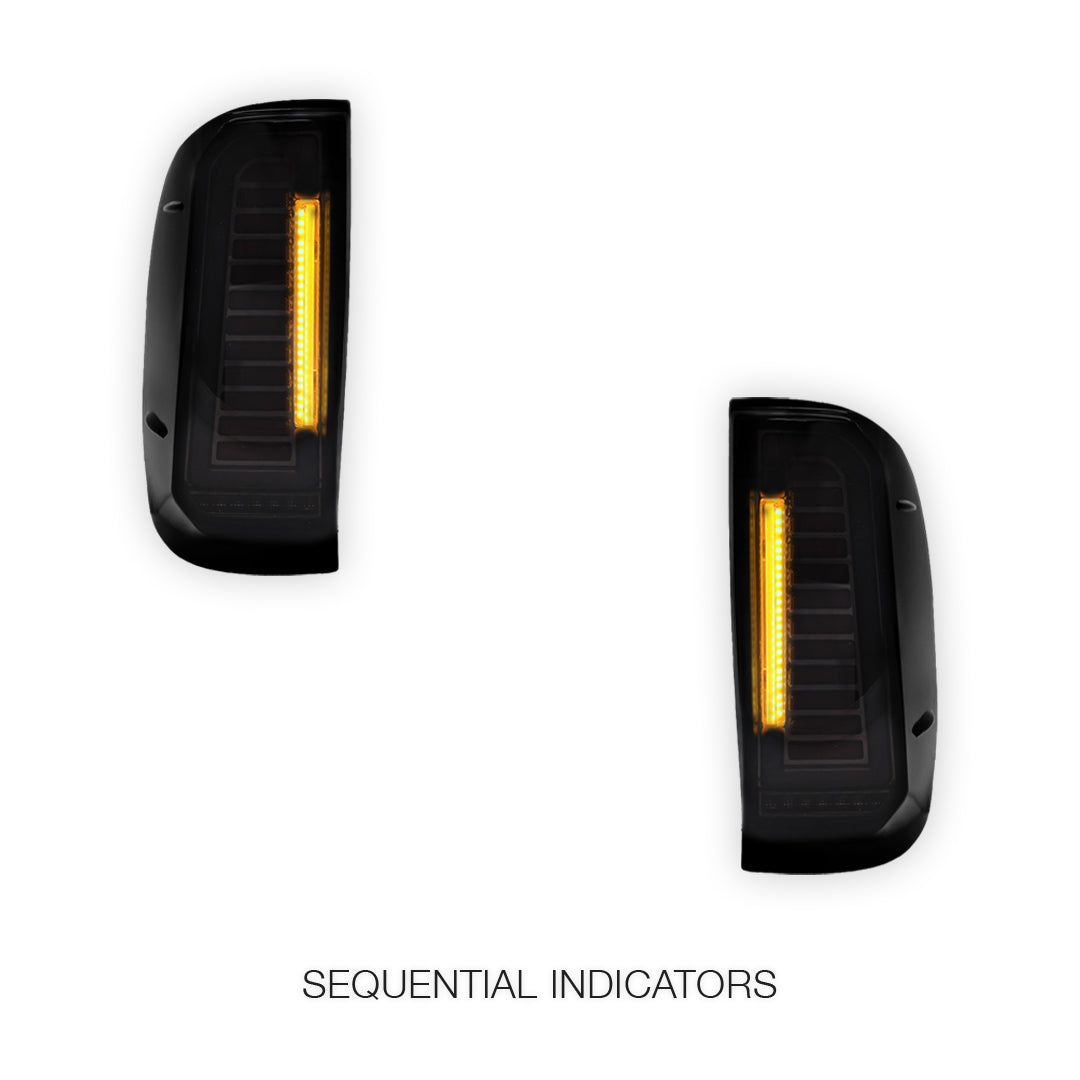 Toyota Hilux N70 (2007 - 2015) Scarlet Sequential Smoked Tail Lights LH + RH