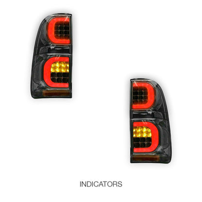 Toyota Hilux N70 (2005 - 2015) Smoked Tail Lights LH + RH