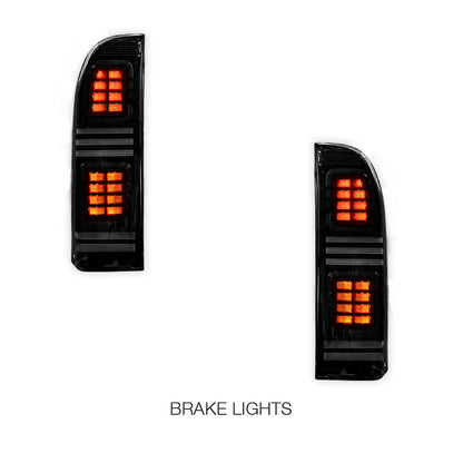 Nissan Patrol GU / Y61 Wagon (2004 - 2015) Sequential Smoked Full LED Tail Lights LH + RH
