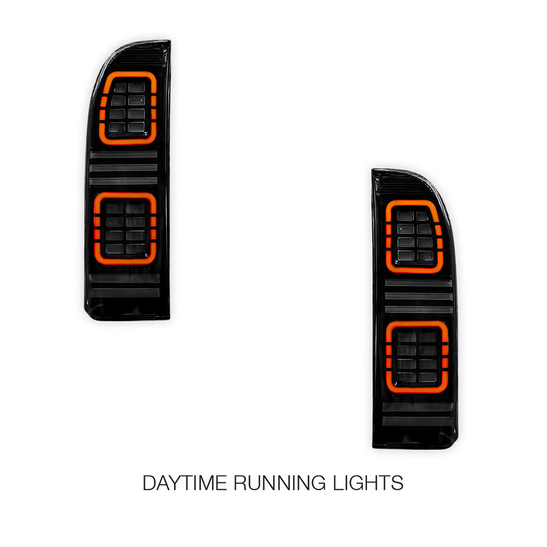 Nissan Patrol GU / Y61 Wagon (2004 - 2015) Sequential Smoked Full LED Tail Lights LH + RH