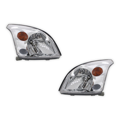 Toyota LandCruiser Prado 120 Series All Models (2002 - 2009) Chrome OEM Style Headlights LH + RH