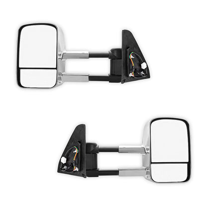 Toyota LandCruiser Prado 120 Series (2002 - 2009) Chrome Extendable Towing Side Mirrors