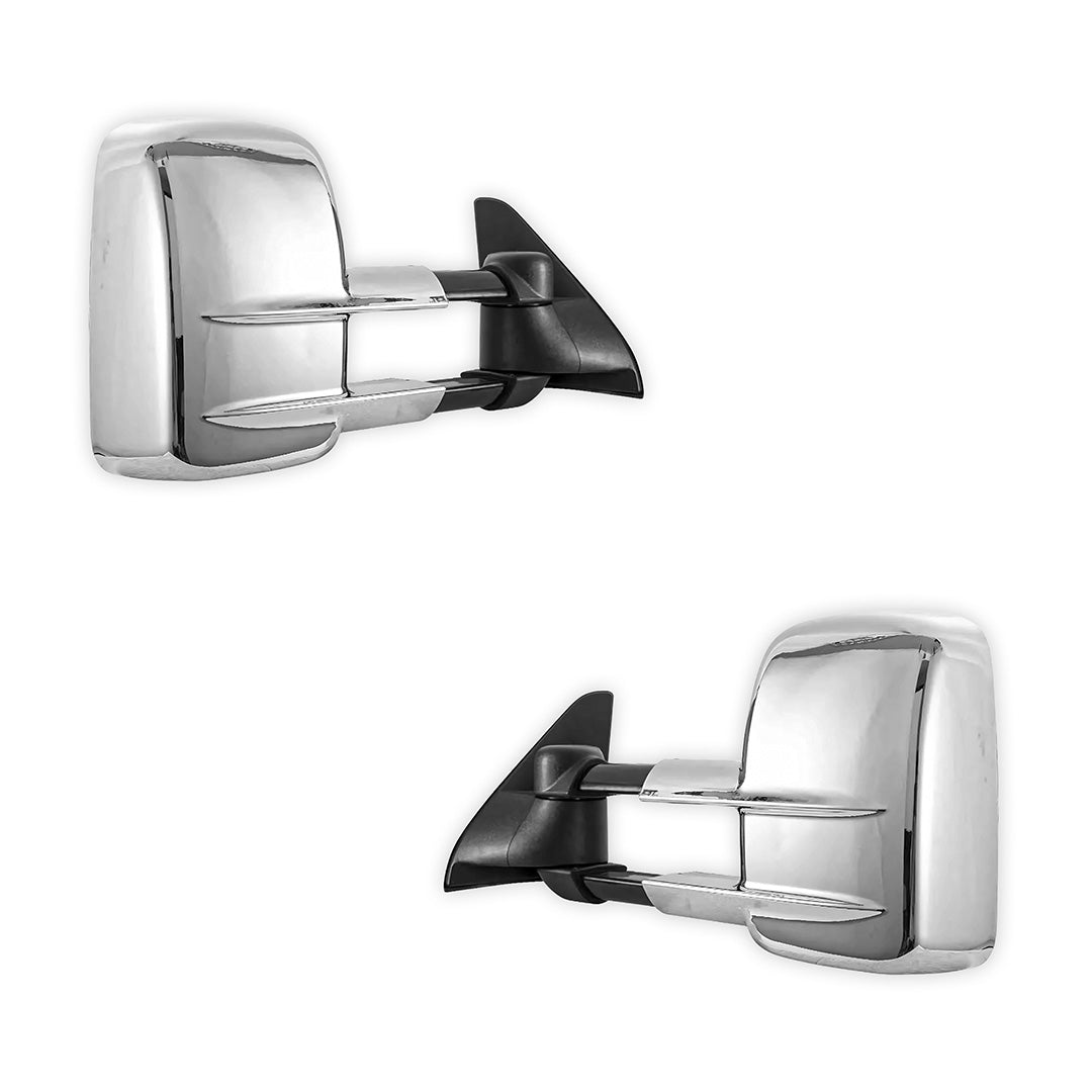 Toyota LandCruiser Prado 120 Series (2002 - 2009) Chrome Extendable Towing Side Mirrors