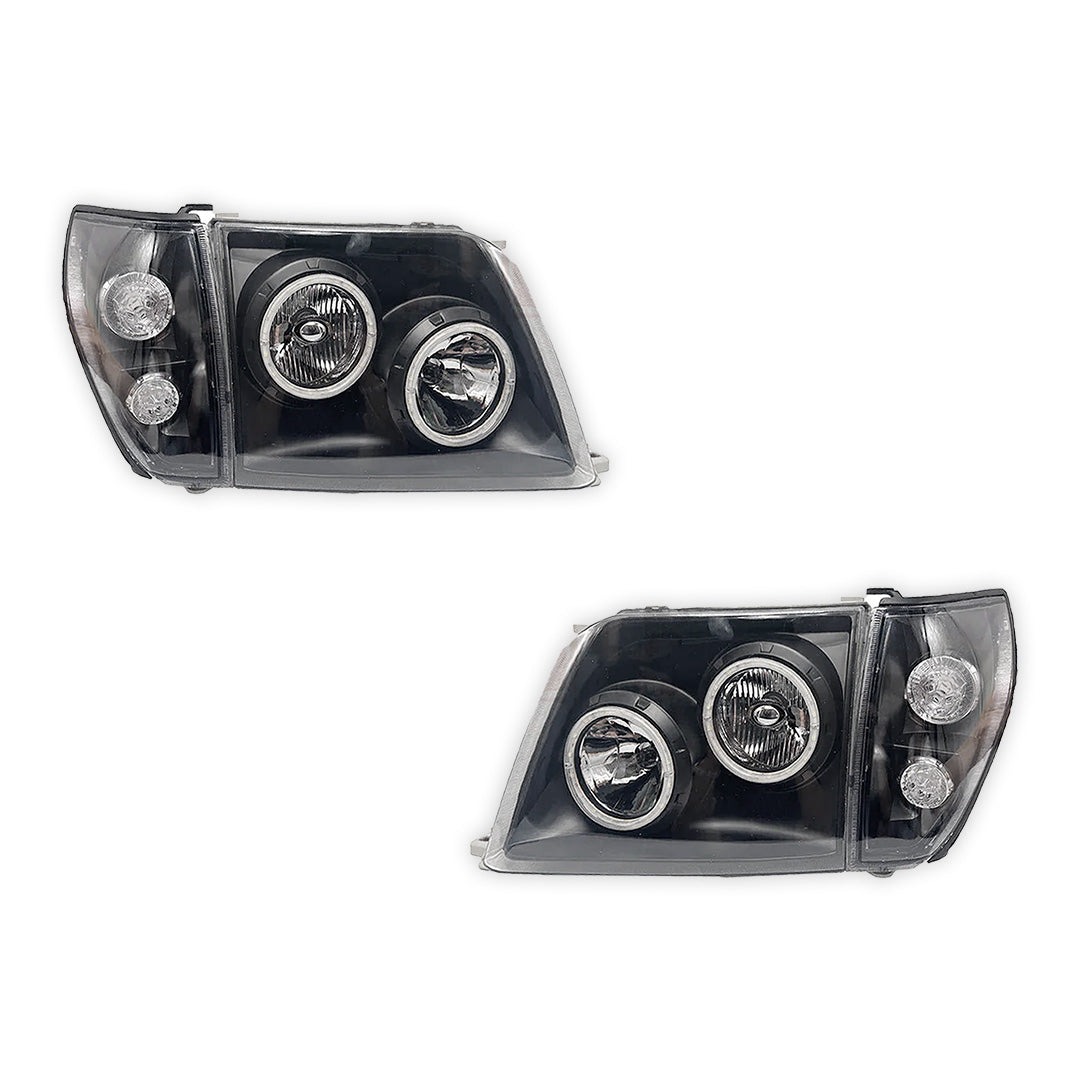 Toyota Prado 90 / 95 Series (1996 - 2002) Halo Angel Eyes Headlights LH + RH