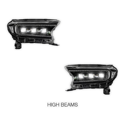 Ford Ranger PX MK2 / MK3 (2016 - 2021) Projector LED Headlights LH + RH