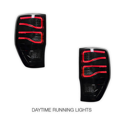 Ford Ranger T6 PX MK1 / MK2 / MK3 (2012 - 2021) Smoked Matrix Style LED Tail Lights LH + RH