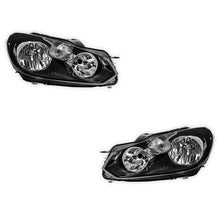 Volkswagen Golf MK6 (2008 - 2013) Black OEM Style Headlights LH + RH