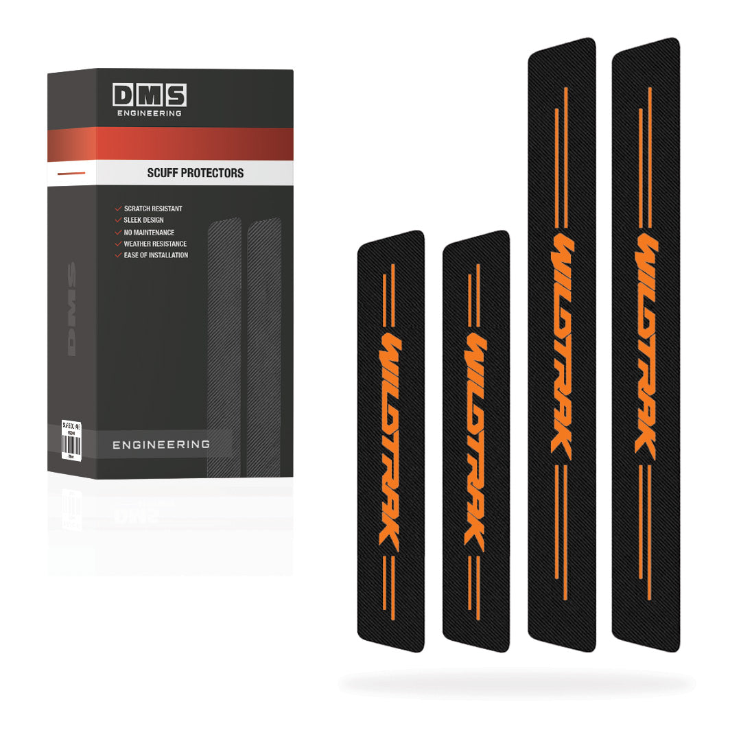 Ford Ranger Wildtrak Door Sill Anti-Scratch Scuff Carbon Fiber Sticker Protectors Complete Set